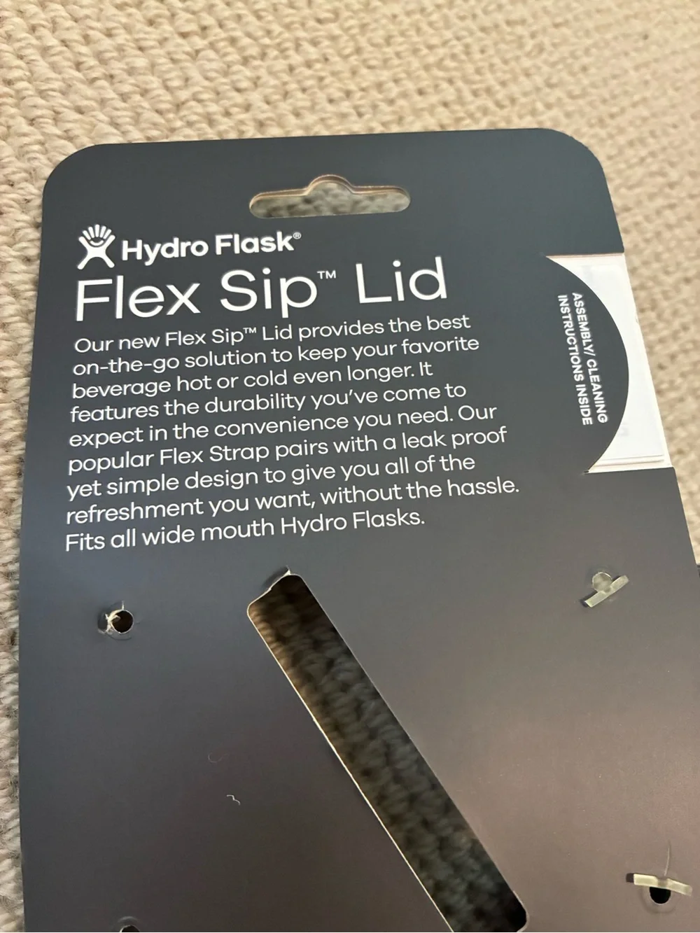 Hydro Flask Black Flex Sip Lid Wide NWT